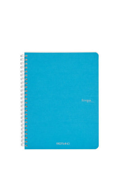 Fabriano EcoQua Spiral-Bound Notebook, 5.83" x 8.27", A5, Blank, 70 Sheets, Turq
