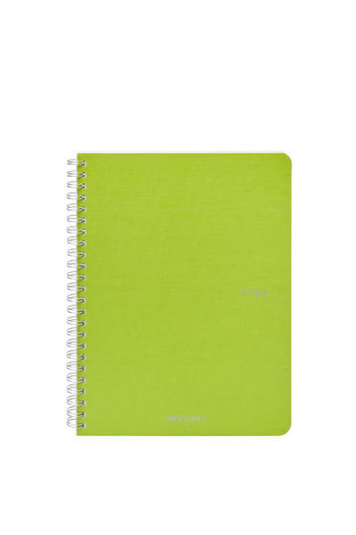 Fabriano EcoQua Spiral-Bound Notebook, 5.83" x 8.27", A5, Blank, 70 Sheets, Lime