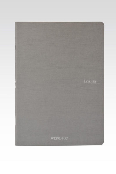 Fabriano EcoQua Notebook, 8.27" x 11.69", A4, Blank, 40 Sheets, Grey