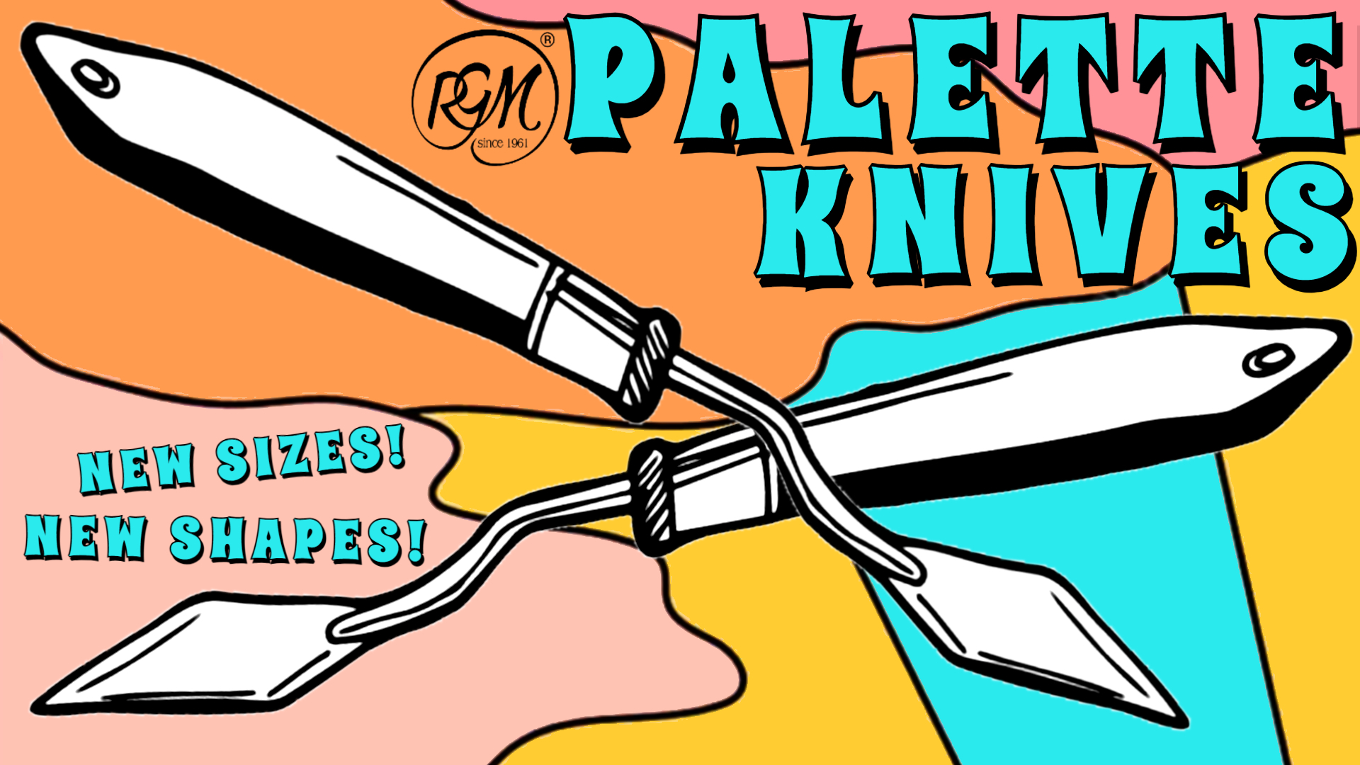 Discover dozens of new sizes and shapes in RGM palette knives! Available now