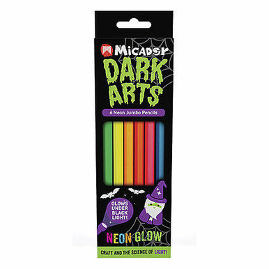 Micador Dark Arts, Neon Glow Crayons Pack, 6 - Crayon Set