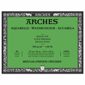 Arches 140 lb. Watercolor Pad, Hot-Pressed, 9 x 12 - Sam Flax Atlanta