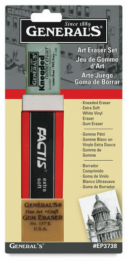General Pencil Art Eraser Set, 3/Pkg., Assorted - Sam Flax Atlanta