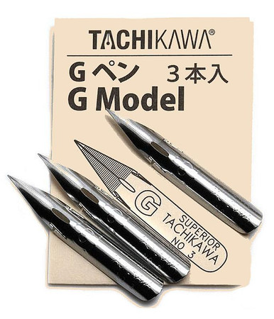 趣味 PERMANENT FOOD No.3 Tachikawa G Model Nib (#T3-3), Bold, 3/pkg