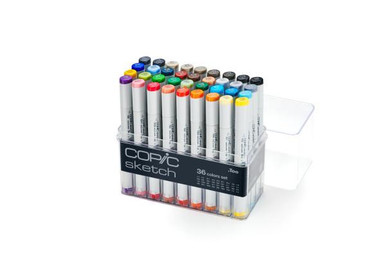 Copic Sketch Marker Set, 36-Piece Basic Set, V2