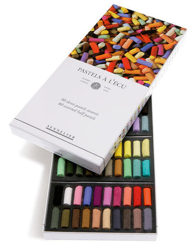 画材 Sennelier extra soft pastels a lecu 50 Sennelier Extra-Soft Pastel Half Stick Set, 80-Colors
