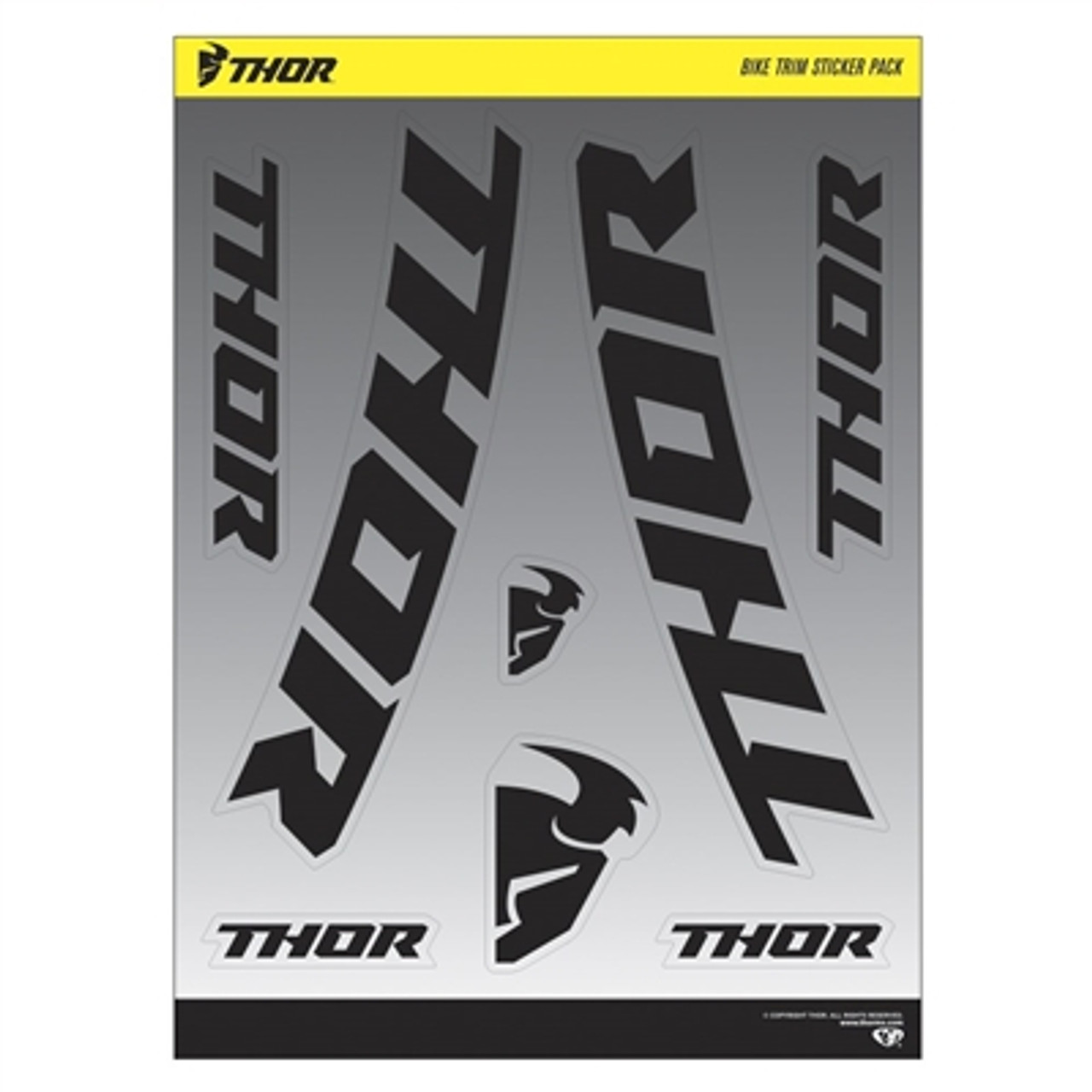 2 Pack Thor bike Trim sticker Pack frase Pegatina Sticker arco negro/blanco 
