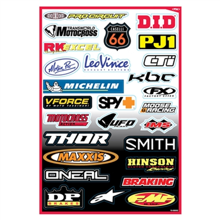 Factory Effex Sponsor Kit B Sponsor Sticker Sheet