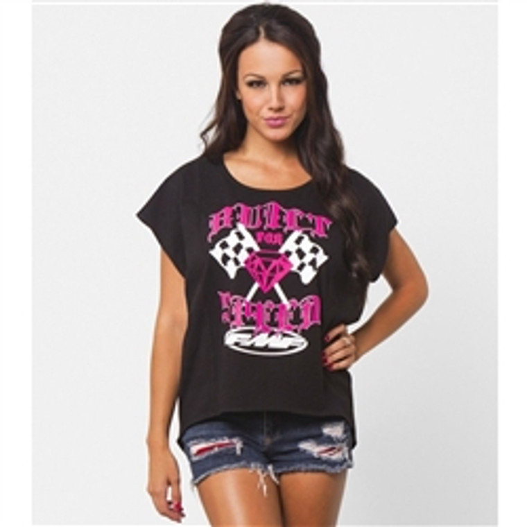 FMF Womens Built for Speed Tee - Black - Small