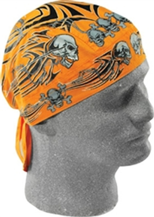 ZANheadgear Flydanna Tribal Skull Headgear - Orange