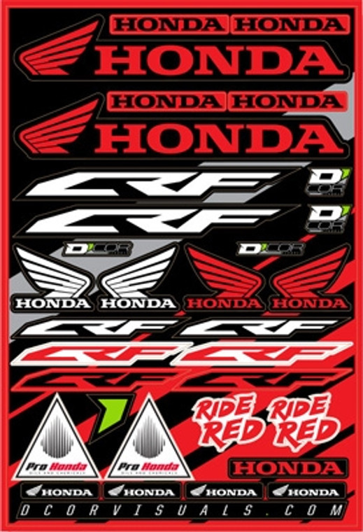 D'Cor Honda CRF Decal Sheet 12"x18"