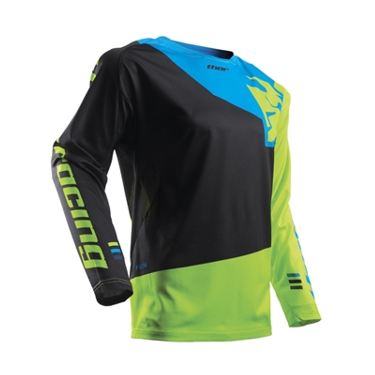 Thor 2017 Fuse Pinin Jersey - Black/Lime