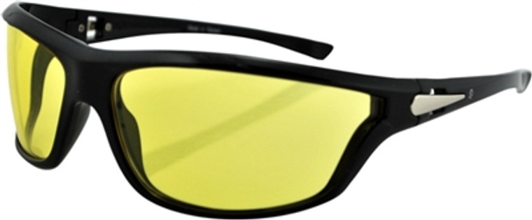 ZANheadgear Florida Sunglasses - Shiny Black/Yellow Lens