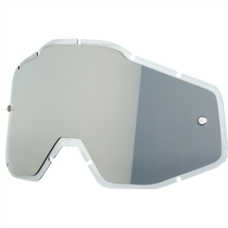 100% Racecraft Plus Injected Lens - Silver Flash Mirror/Clear Anti-Fog