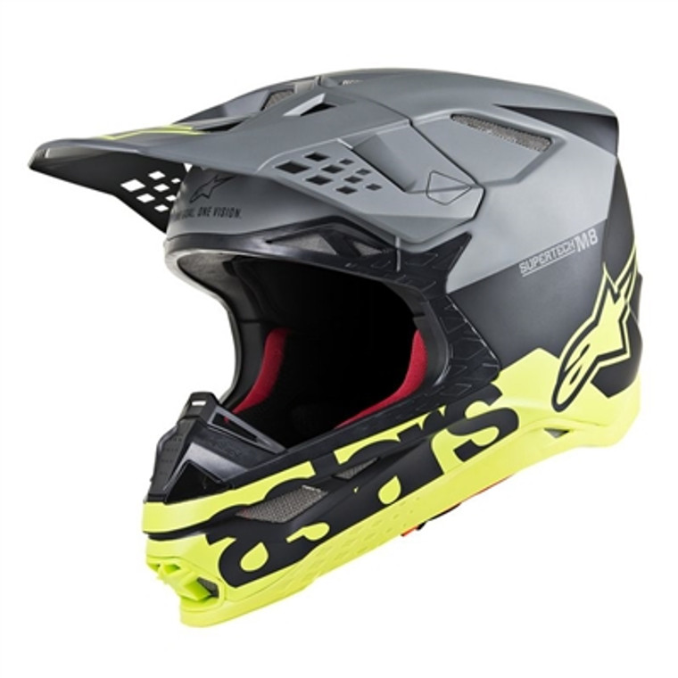 Alpinestars 2019 Supertech M8 Radium Offroad MIPS Helmet - Black Matte/Mid Grey/Yellow Fluo