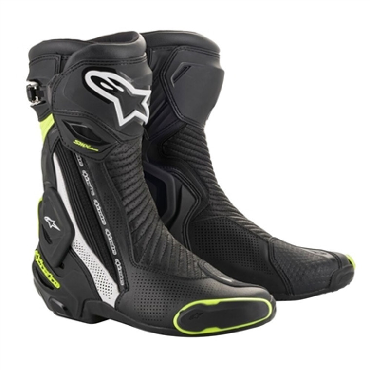 Alpinestars 2019 SMX Plus v2 Vented Racing Boots - Black/White/Yellow