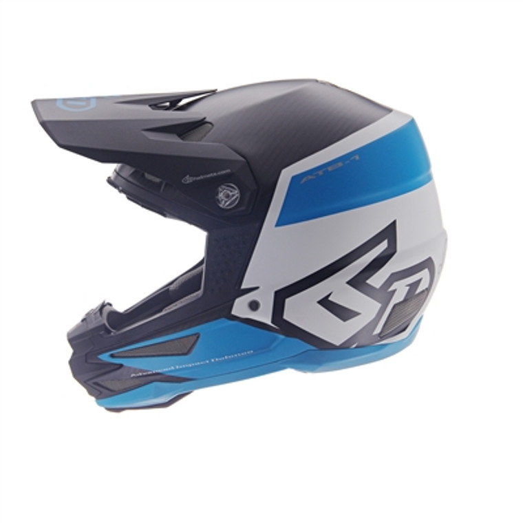 6D ATB-1 Flight DH/BMX Bicycle Helmet - White/Blue