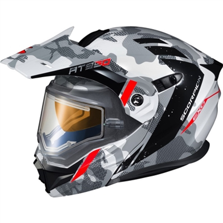 Scorpion EXO-AT950 Outrigger Cold Weather Electric Snow Helmet - White/Grey