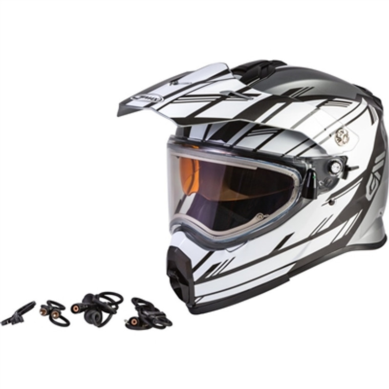 GMAX AT-21S Epic Snow Helmet with Electric Shield - Silver/White/Black