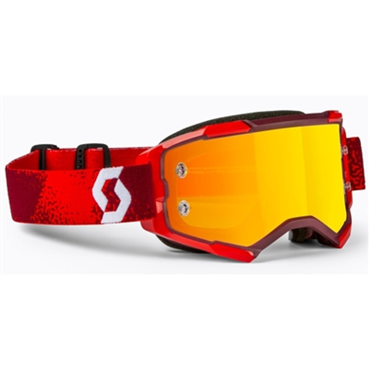 Scott Fury Offroad Goggle - Red/Orange Chrome Works Lens