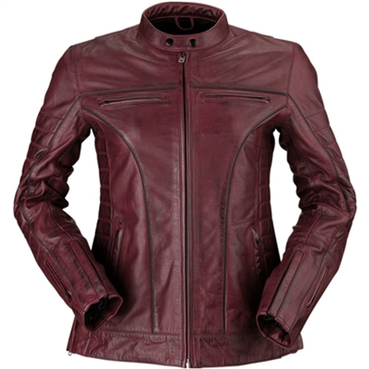Z1R Womens 410 Leather Jacket - Merlot