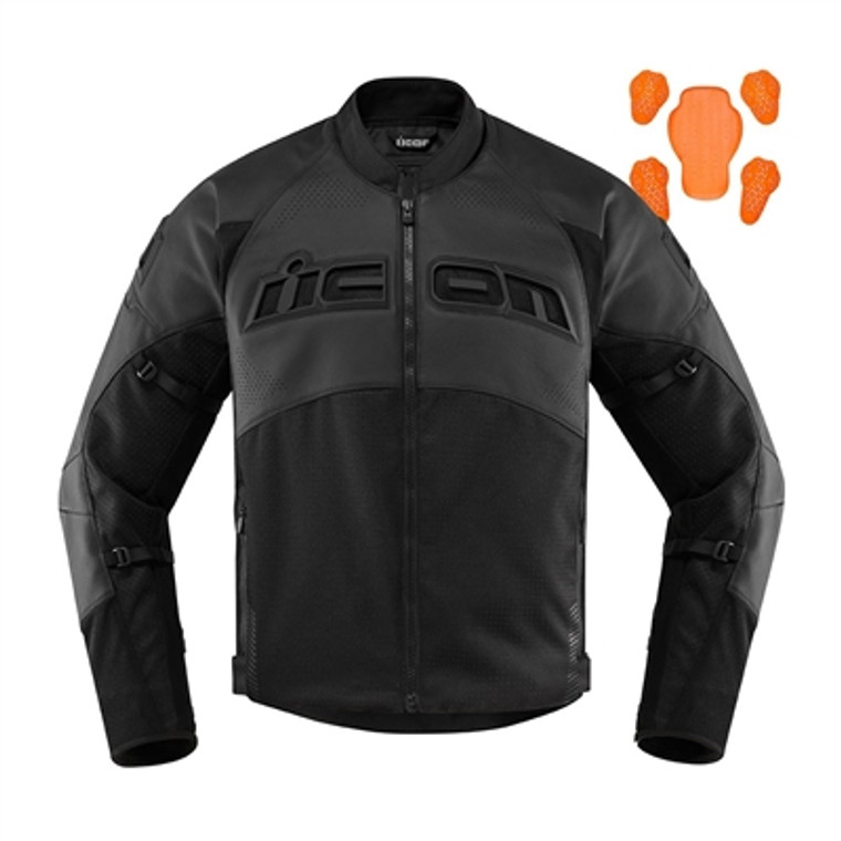 Icon Contra 2 Perforated Leather Jacket - Stealth
