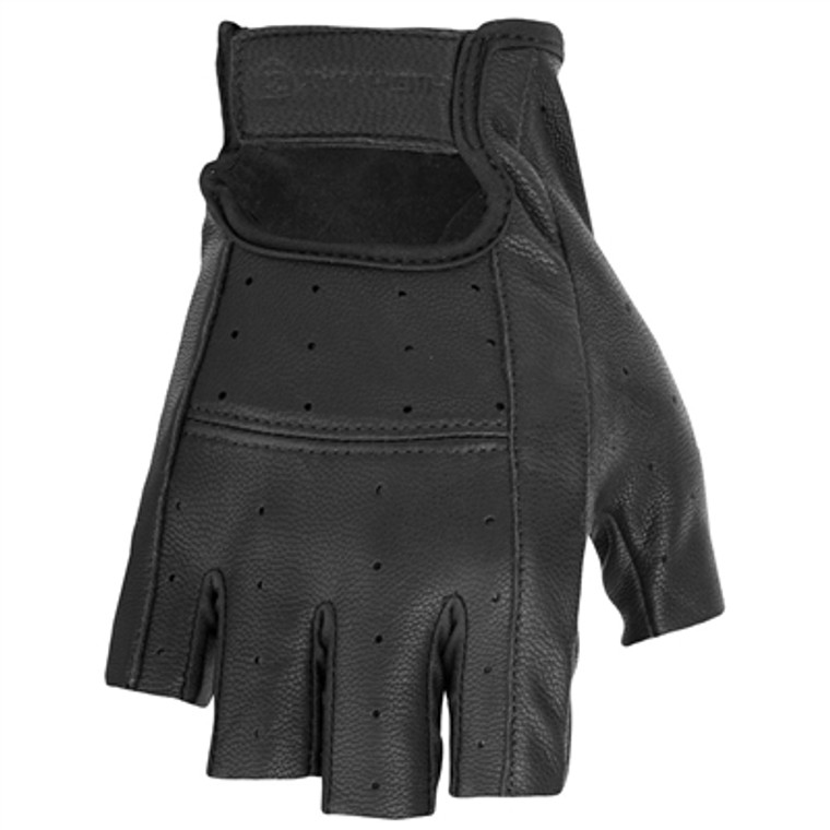 Highway 21 Ranger Leather Fingerless Gloves - Black