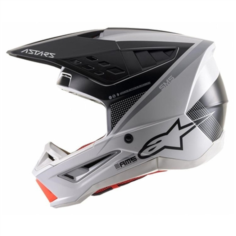 Alpinestars S-M5 Rayon Graphic Offroad Helmet - Matte Black/White/Orange Fluo