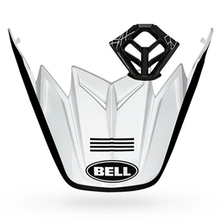 Bell Moto-9 Fasthouse 4-Stripe Replacement Helmet Visor and Mouthpiece Kit - Matte White/Black