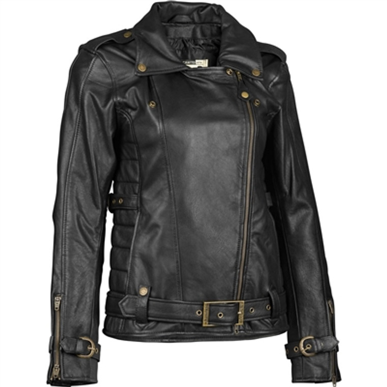 Highway 21 Womens Pearl Leather Jacket - Black