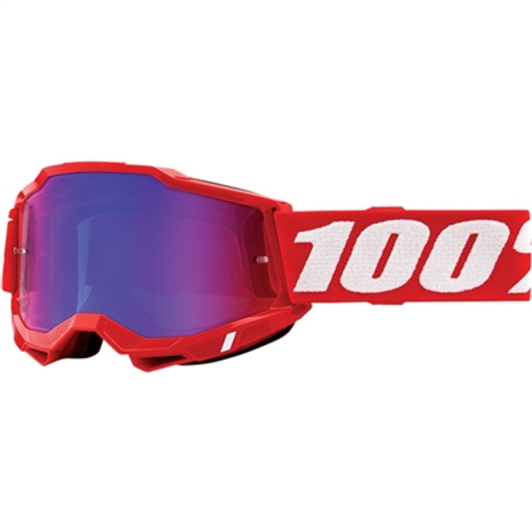 100% Accuri Goggle - Red/Mirror Red/Blue Lens