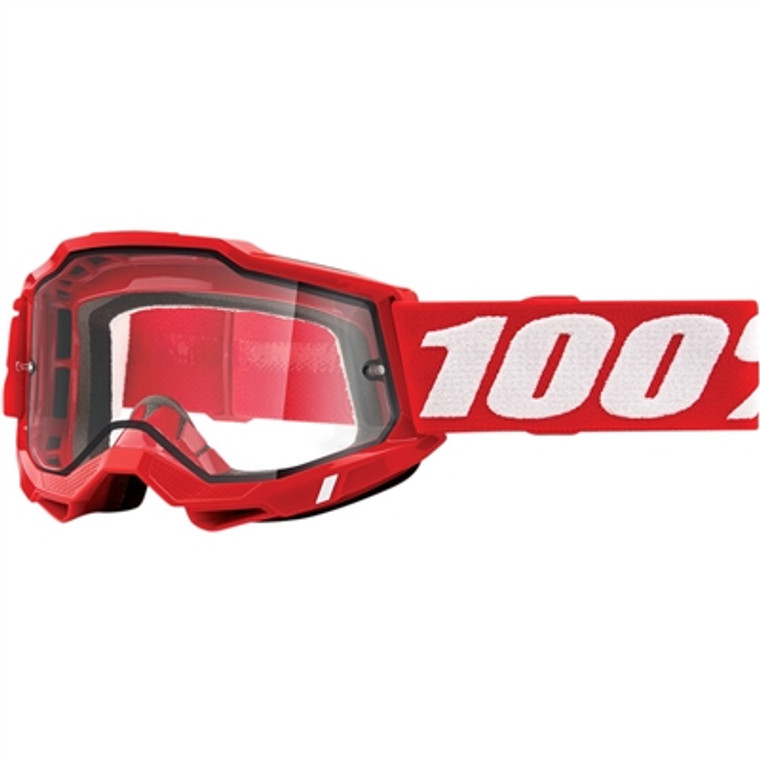 100% Accuri Enduro Moto Goggle - Red/Clear Dual Lens