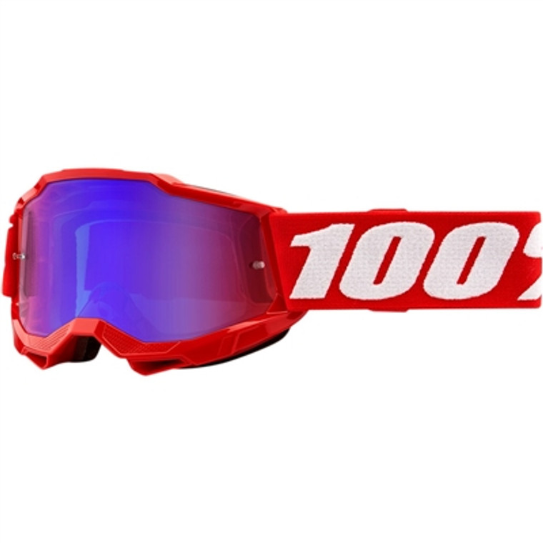 100% Youth Accuri Goggle - Red/Mirror Red/Blue Lens