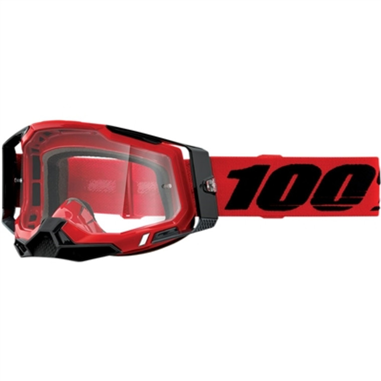 100% Racecraft Goggle - Red/Clear Lens