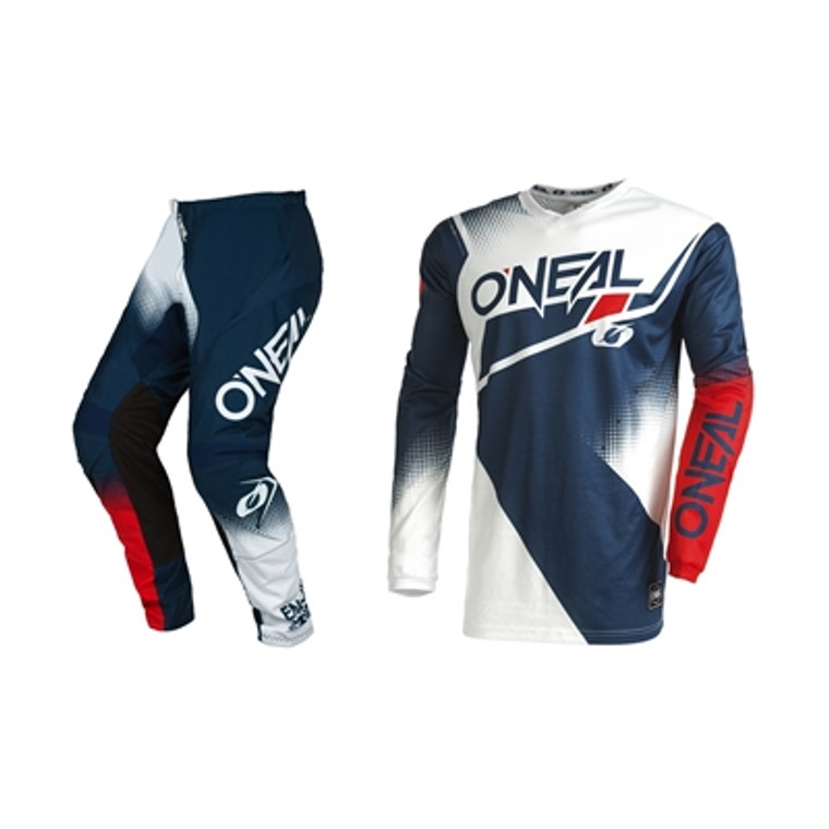 Oneal 2022 Element Racewear Blue/White/Red Jersey Pant Combo