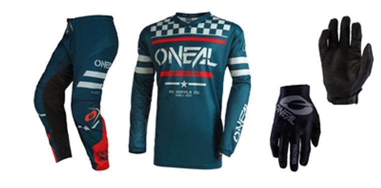 Oneal 2022 Element Squadron Teal Jersey Pant Matrix Gloves Combo