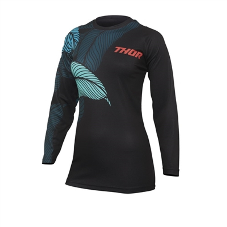 Thor 2022 Womens Sector Urth Jersey - Black/Teal