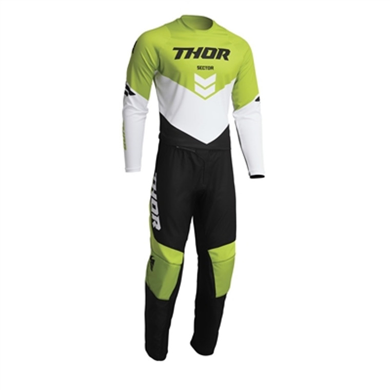 Thor Youth Sector Chev Jersey and Pant Combo - Black/Green