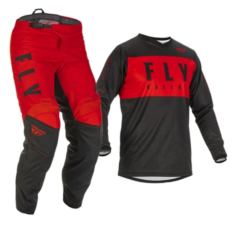 FLY Racing Youth Kinetic Mesh Jersey and Pant Combo - Black/White