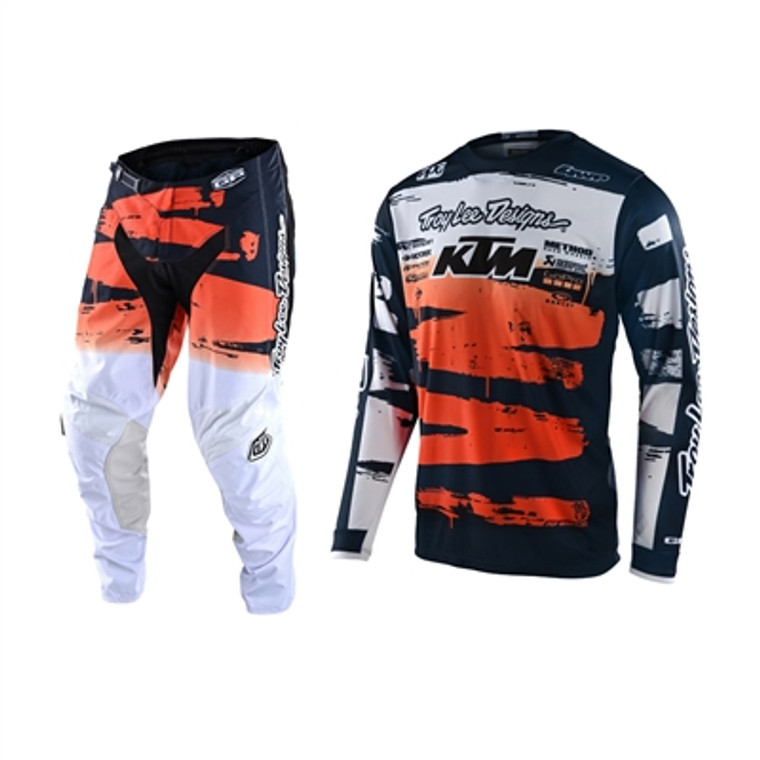 Troy Lee Designs 2022 Youth GP Brushed Team Navy/Orange Jersey Pant Combo