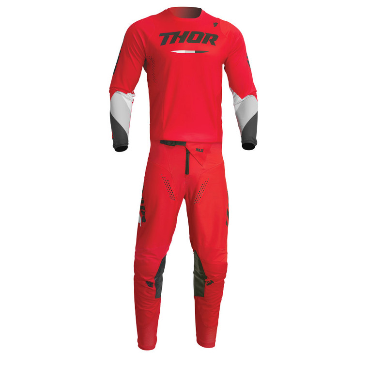 Thor 2024 Youth Pulse Tactic Jersey Pant Combo Red