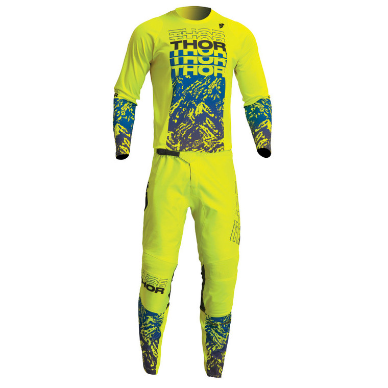 Thor 2023 Youth Sector Atlas Jersey Pant Combo Acid/Blue