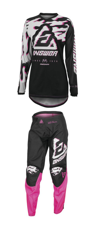 Answer Racing 2023 Womens Syncron Meltdown Jersey Pant Combo - Black/Magenta/Grey