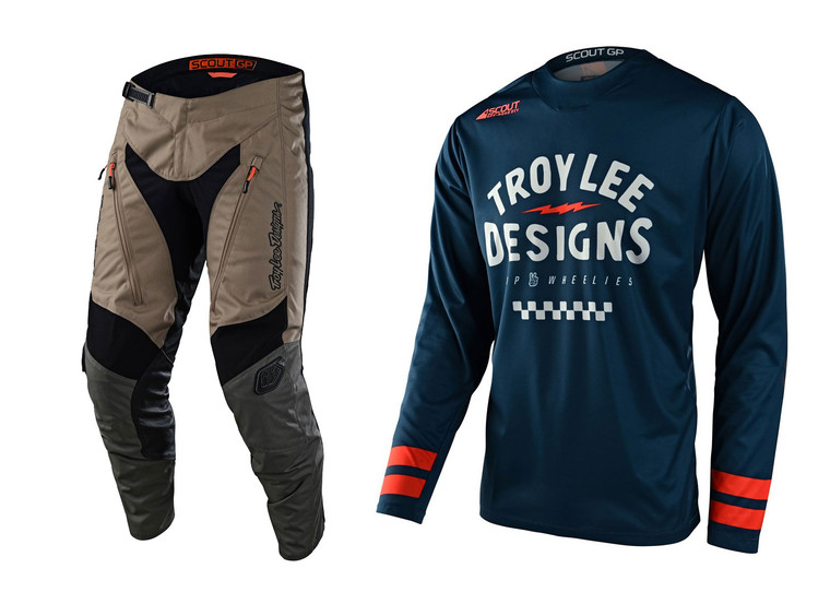 Troy Lee Designs 2023 Scout GP Ride On Jersey Pant Combo - Slate Blue