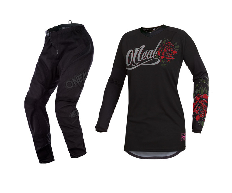 O'Neal 2024 Womens Element Threat Roses Classic Pant Combo - Black