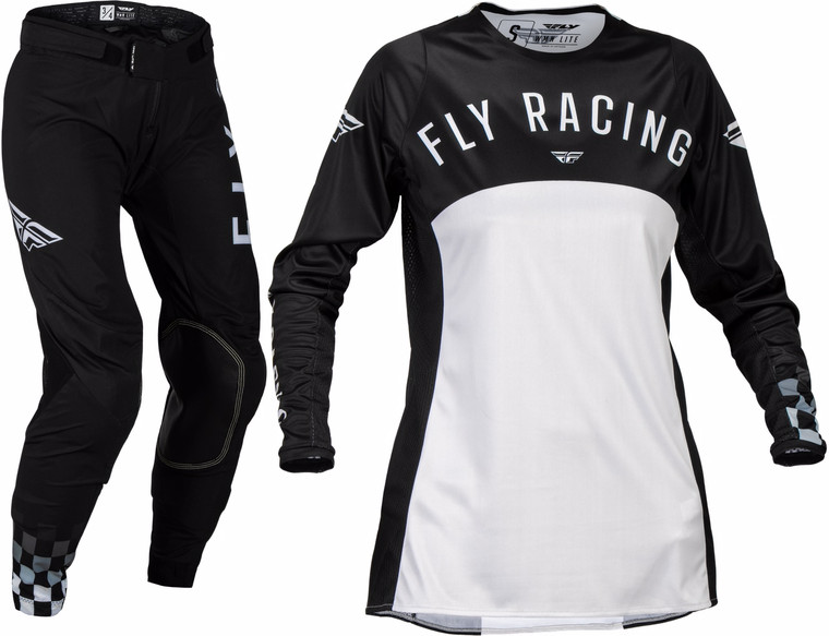 FLY Racing 2024 Womens Lite Jersey Pant Combo Black/Light Grey