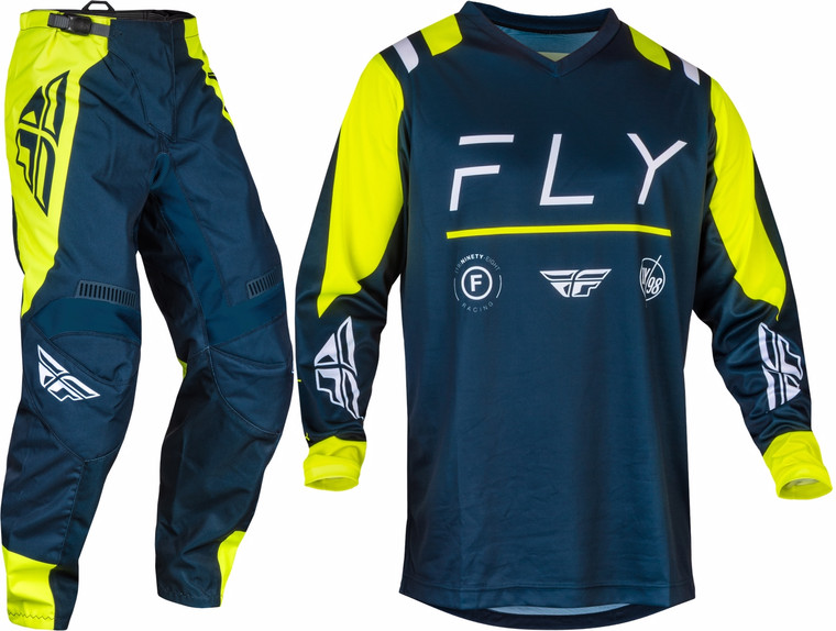 FLY Racing 2024 F-16 Jersey Pant Combo Navy/Hi-Vis/White