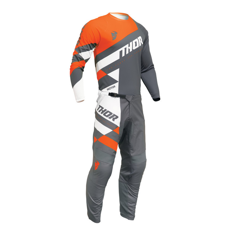 Thor 2024 Sector Checker Jersey Pant Combo Charcoal/Orange