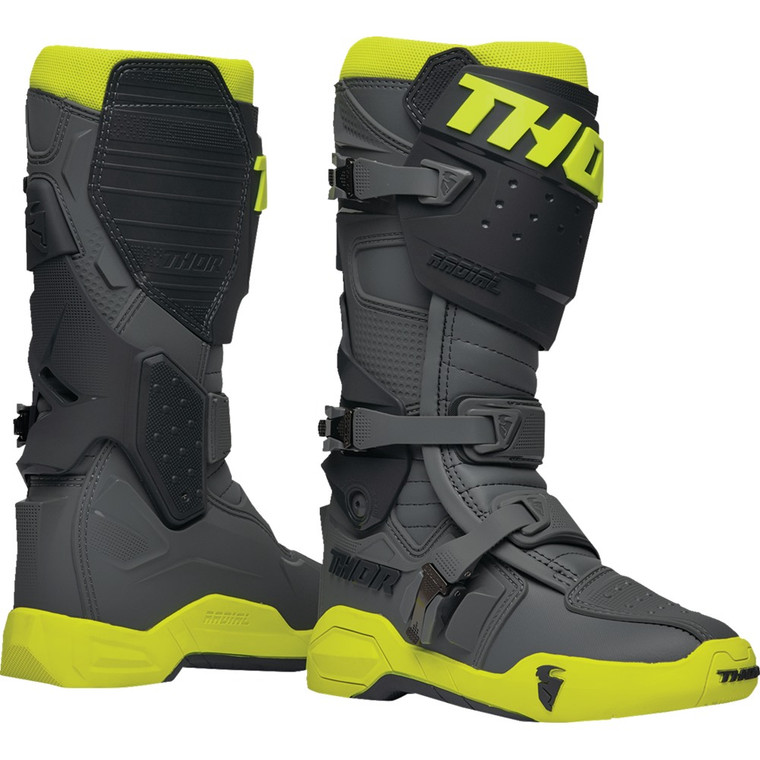 Thor Radial Boots - Gray/Flo Yellow