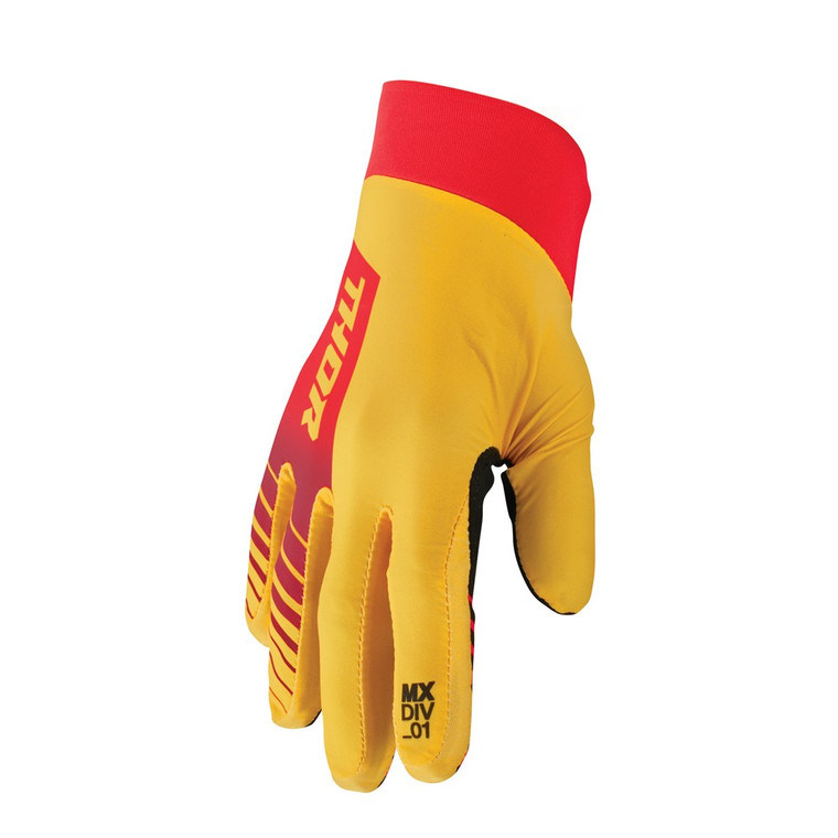 Thor 2024 Agile Analog Gloves - Lemon/Red